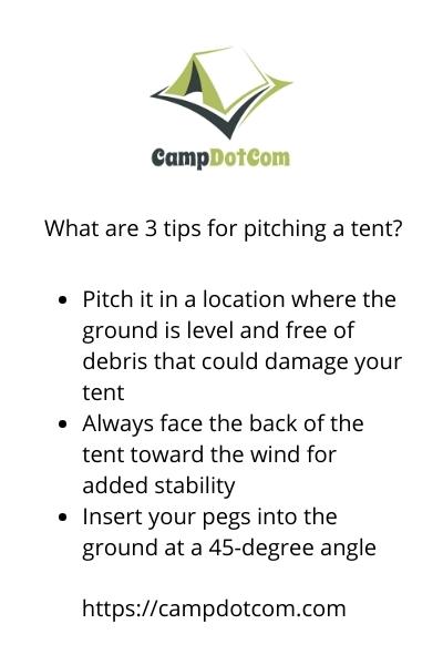 3 tips for pitching tent