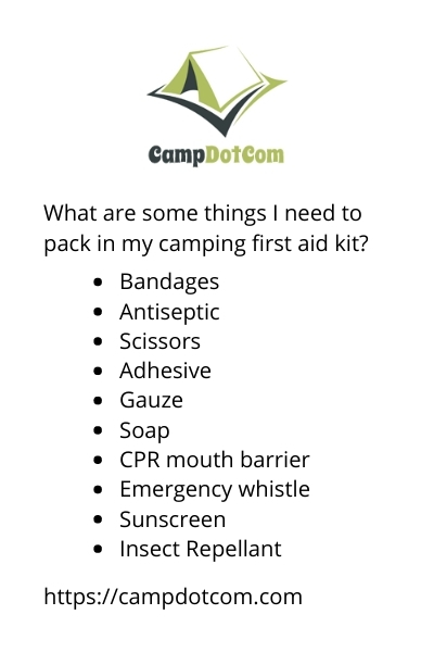 what are some things i need to pack in my camping first aid kit