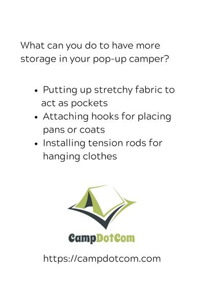 what can you do to have more storage in your pop up camper(qm]