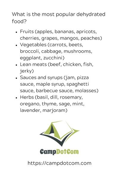 charina copy of campdotcom image b what is the most popular dehydrated food?
