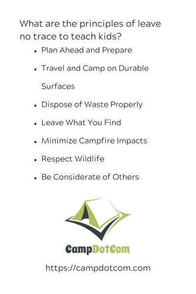 what are the principles of leave no trace to teach kids