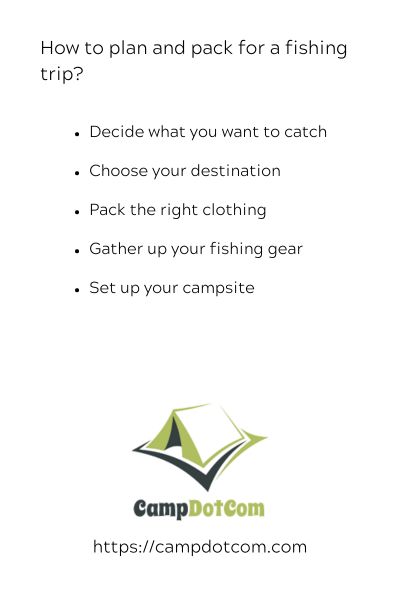 how to plan and pack for a fishing trip