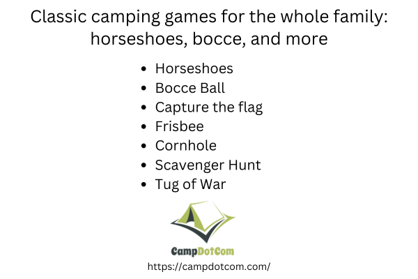 classic camping games for the whole family horseshoes, bocce