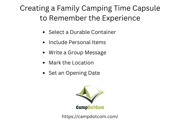 creating a family camping time capsule to remember the experienc