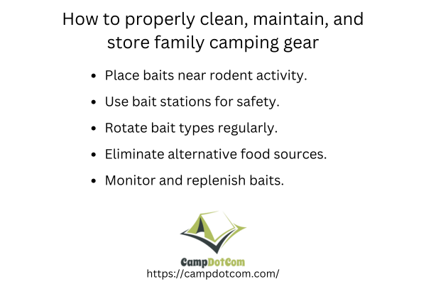 how to properly clean, maintain, and store family camping gear.