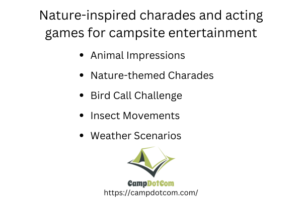 nature inspired charades and acting games for campsite entertainmen