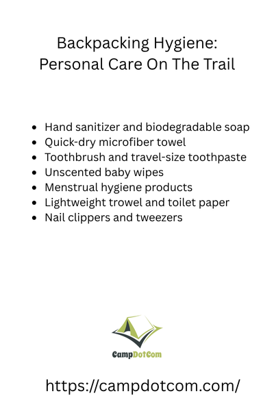 backpacking hygiene personal care on the trail bullet points