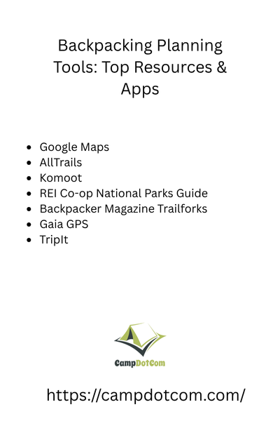 backpacking planning tools top resources & apps bullet points
