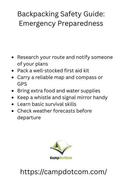 backpacking safety guide emergency preparedness bullet points