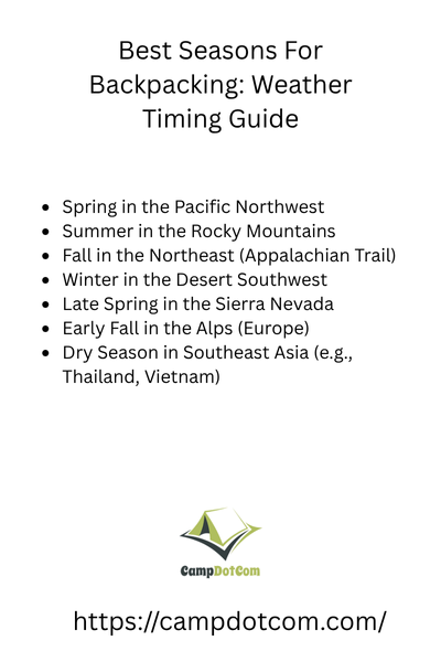 best seasons for backpacking weather timing guide bullet points