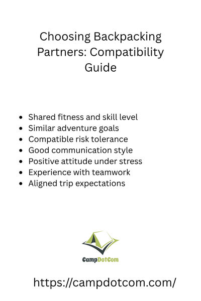 choosing backpacking partners compatibility guide bullet points