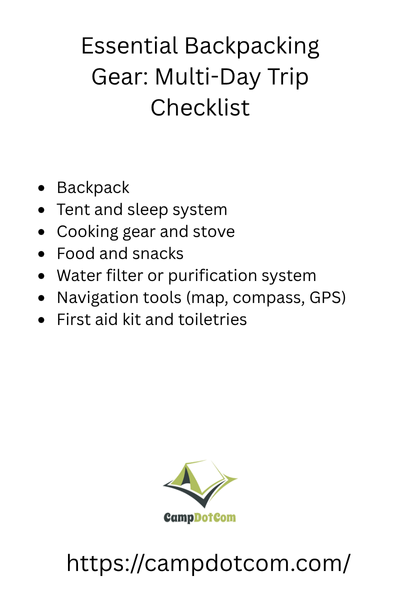 complete backpacking packing list for multi day trips checklist bullet points