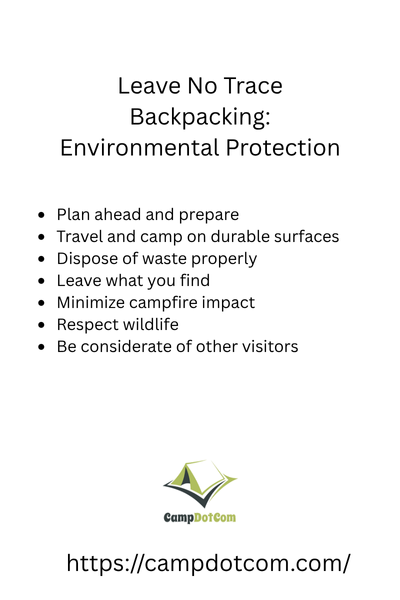 leave no trace backpacking environmental protection with bullets