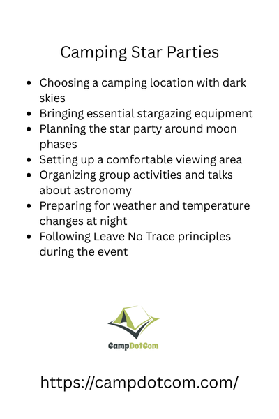 camping star parties bullet points