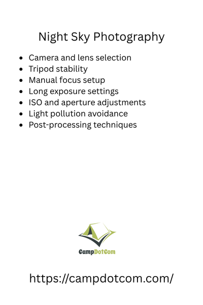 night sky photography bullet points