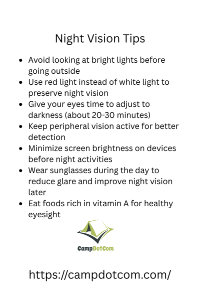 night vision tips bullet points