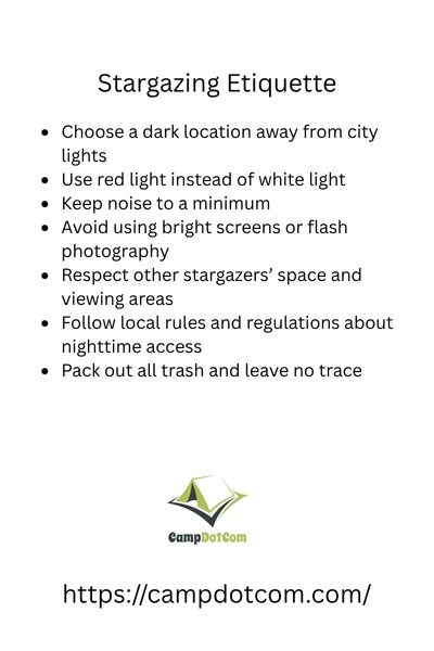 stargazing etiquette bullet points