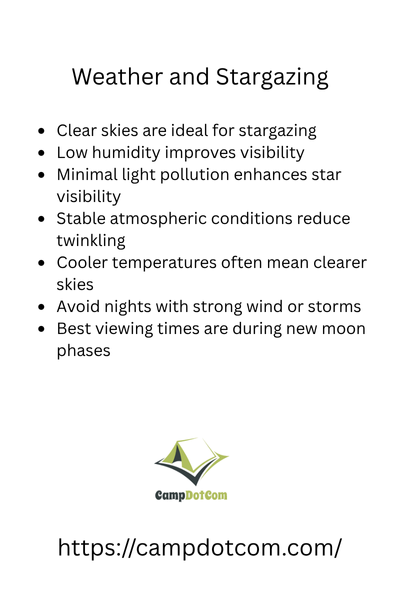 weather and stargazing bullet points